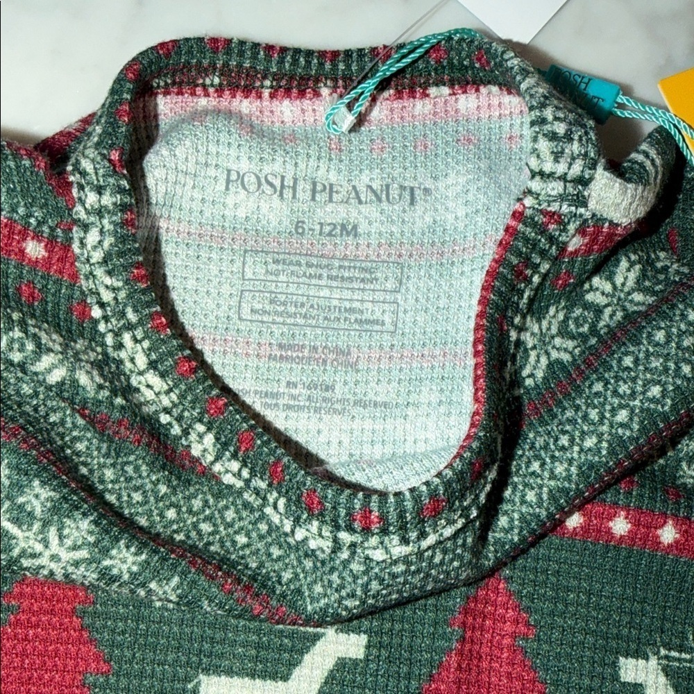 NWT Posh Peanut Green & Red Kids Christmas Pajama Set - Picture 4 of 5